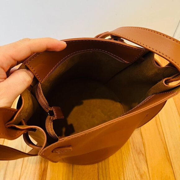 KATIE Q Celine Style Bucket Bag Leather Brown BRAND NEW - Picture 5 of 16